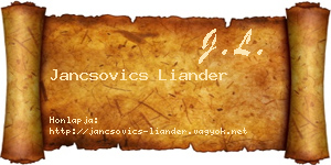 Jancsovics Liander névjegykártya